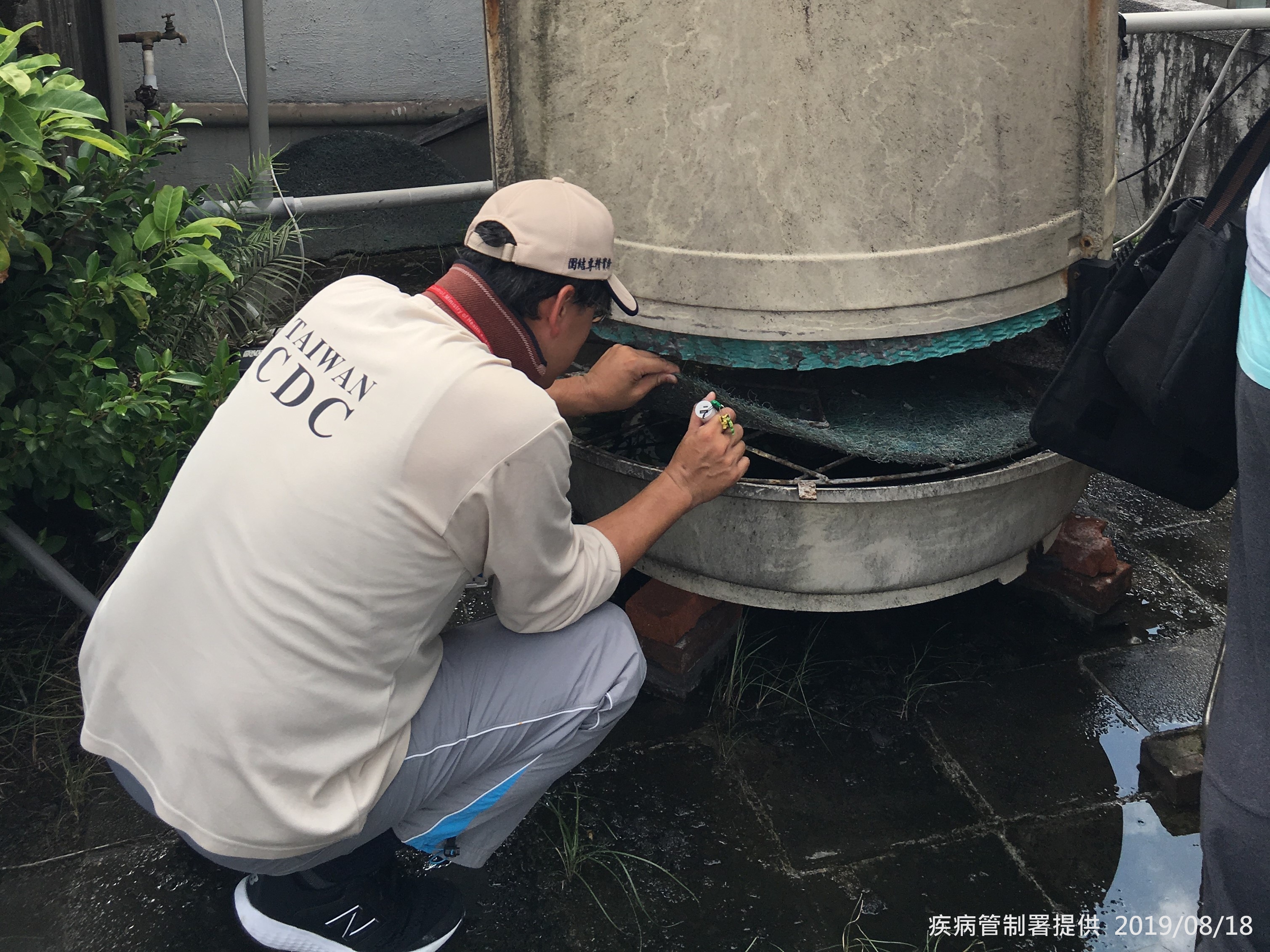 圖-疾管署防疫人員於台北市大安區執行孳生源查核